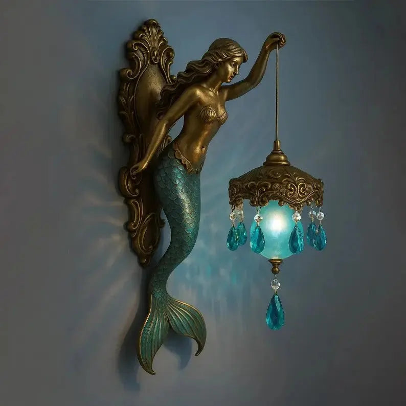 Baroque Mermaid Wall Lamp – Artistic Maritime Lighting for Elegant Spaces