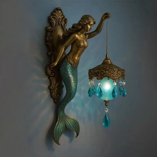 Baroque Mermaid Wall Lamp – Artistic Maritime Lighting for Elegant Spaces
