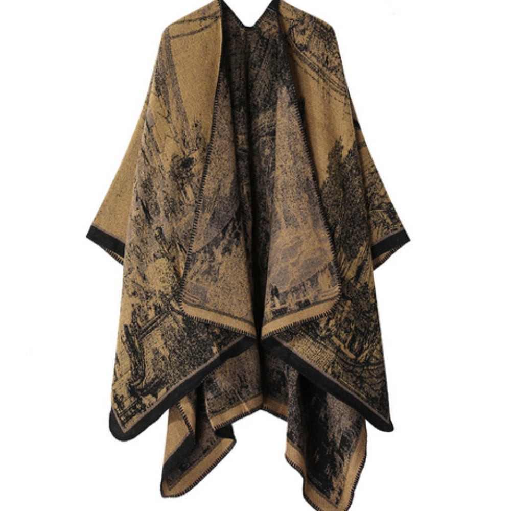 Artistic Vintage-Inspired Unisex Wrap Shawl