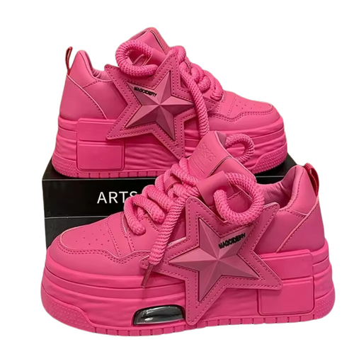 Women's Fashion Sneakers with Elevated Platform Design