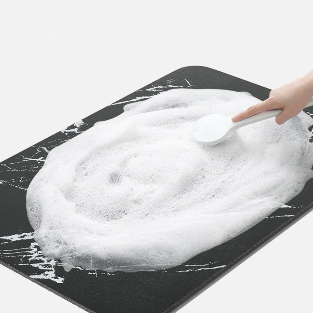 Rapid-Dry Luxe Marble Design Bath Mat