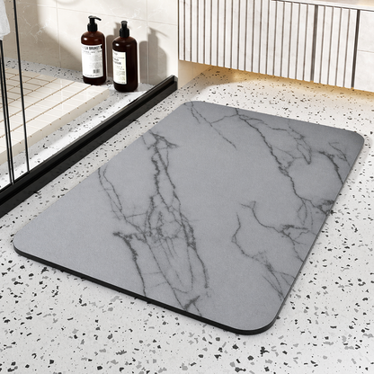 Rapid-Dry Luxe Marble Design Bath Mat