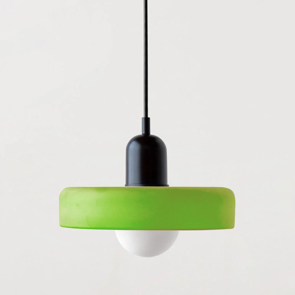 Vintage Hanging Lamp – Stained Glass Pendant Light in Bauhaus Style