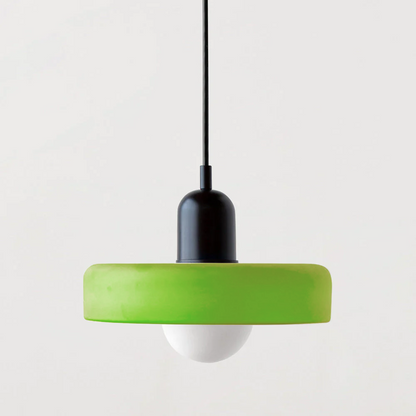 Vintage Hanging Lamp – Stained Glass Pendant Light in Bauhaus Style