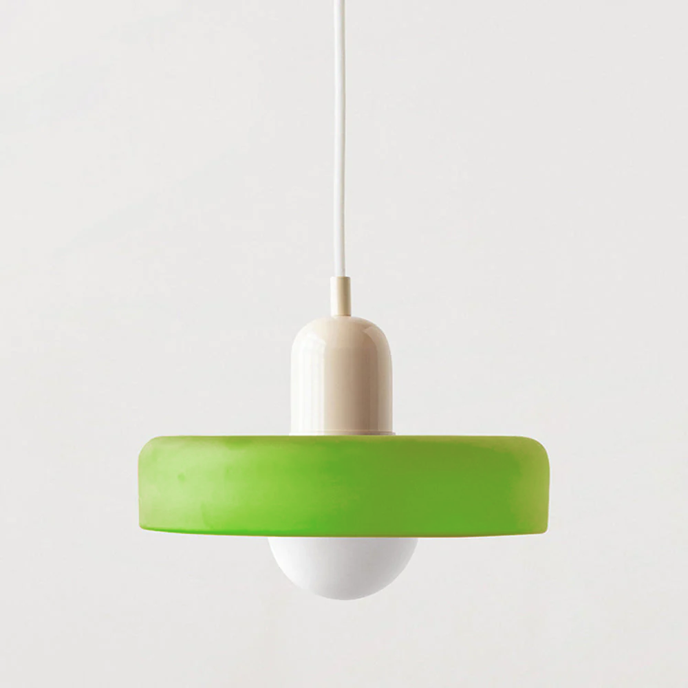 Vintage Hanging Lamp – Stained Glass Pendant Light in Bauhaus Style