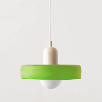 Vintage Hanging Lamp – Stained Glass Pendant Light in Bauhaus Style