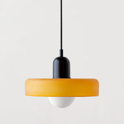 Vintage Hanging Lamp – Stained Glass Pendant Light in Bauhaus Style