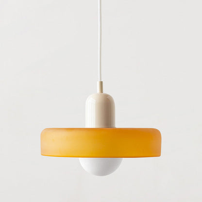 Vintage Hanging Lamp – Stained Glass Pendant Light in Bauhaus Style
