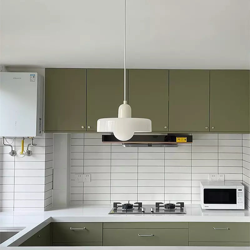 Vintage Hanging Lamp – Stained Glass Pendant Light in Bauhaus Style