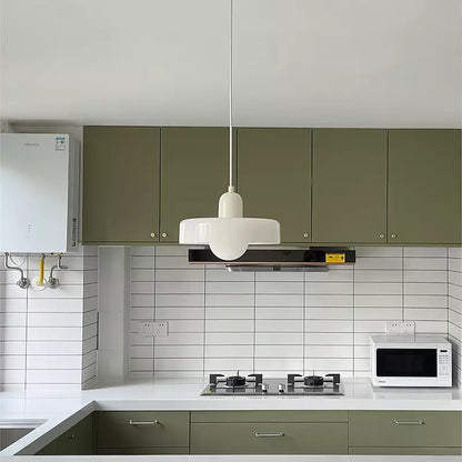 Vintage Hanging Lamp – Stained Glass Pendant Light in Bauhaus Style