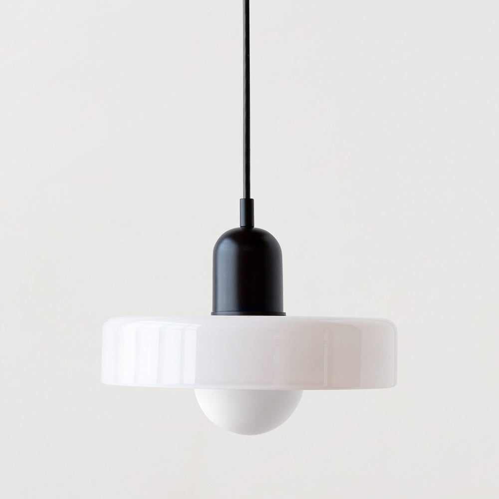 Vintage Hanging Lamp – Stained Glass Pendant Light in Bauhaus Style