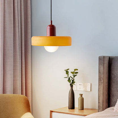 Vintage Hanging Lamp – Stained Glass Pendant Light in Bauhaus Style