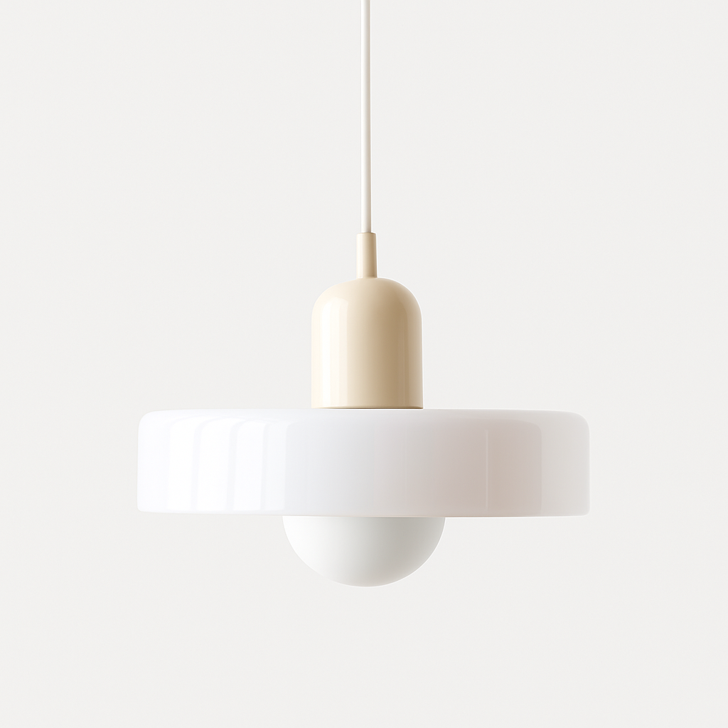 Vintage Hanging Lamp – Stained Glass Pendant Light in Bauhaus Style