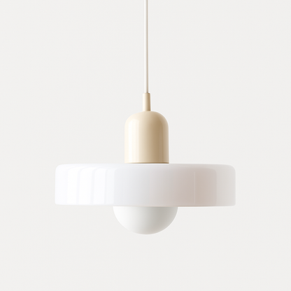 Vintage Hanging Lamp – Stained Glass Pendant Light in Bauhaus Style