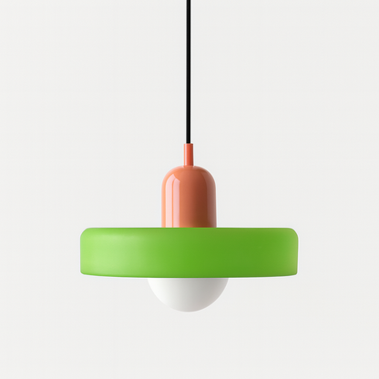 Vintage Hanging Lamp – Stained Glass Pendant Light in Bauhaus Style