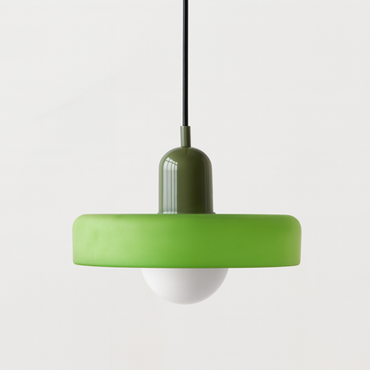 Vintage Hanging Lamp – Stained Glass Pendant Light in Bauhaus Style