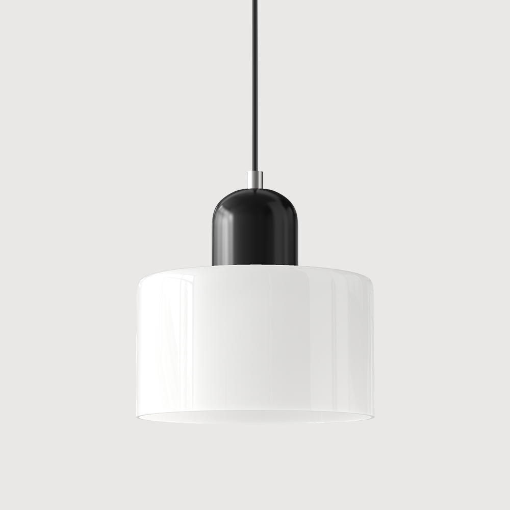 Adjustable Height Pendant Light with Colorful Glass Shade