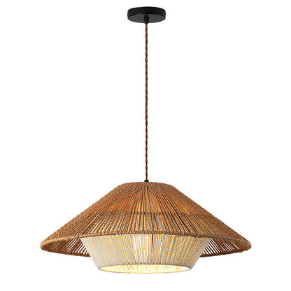 Handwoven Ceiling Lamp in Japanese Style – Rattan Wicker Pendant Light