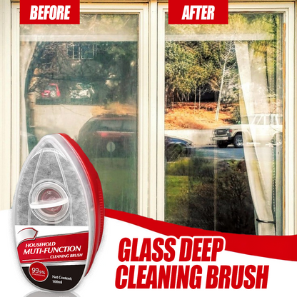 Dual-Action Glass Cleaning Brush with Integrated Spray
