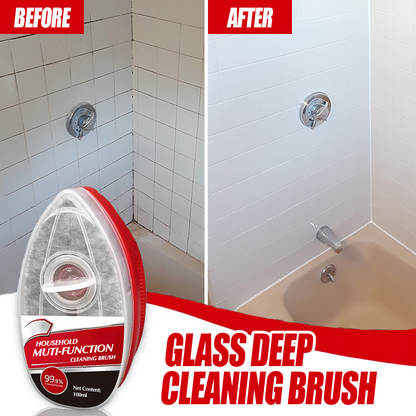 Dual-Action Glass Cleaning Brush with Integrated Spray