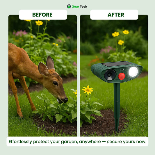 Solar Ultrasonic Deer Repeller - Effective Garden & Yard Deterrent in 48 Hours