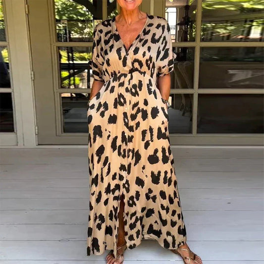 Wild Spirit Maxi Dress in Leopard Print