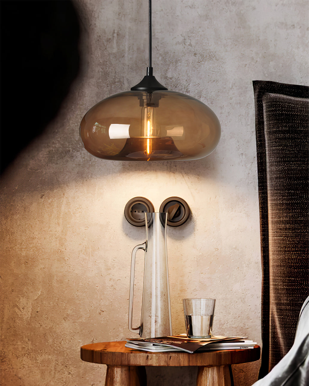 Glass Pendant Light Fixture
