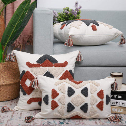 Geometric Design Pillow Cover in Berber Style