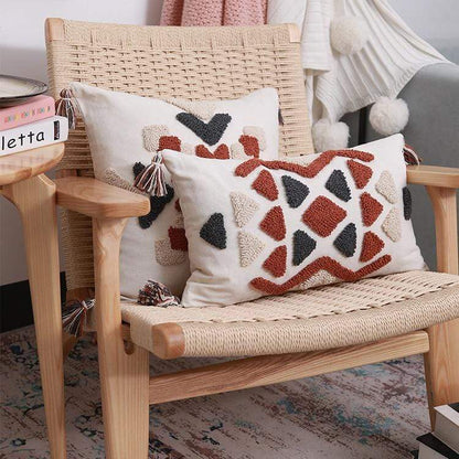 Geometric Design Pillow Cover in Berber Style