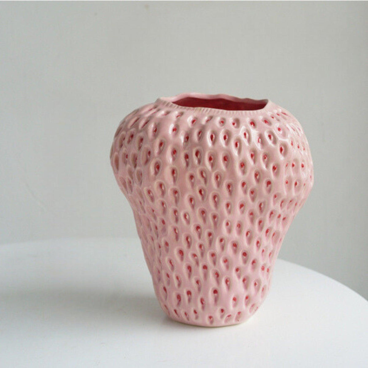 Whimsical Strawberry-Inspired Ceramic Vase for Your Space