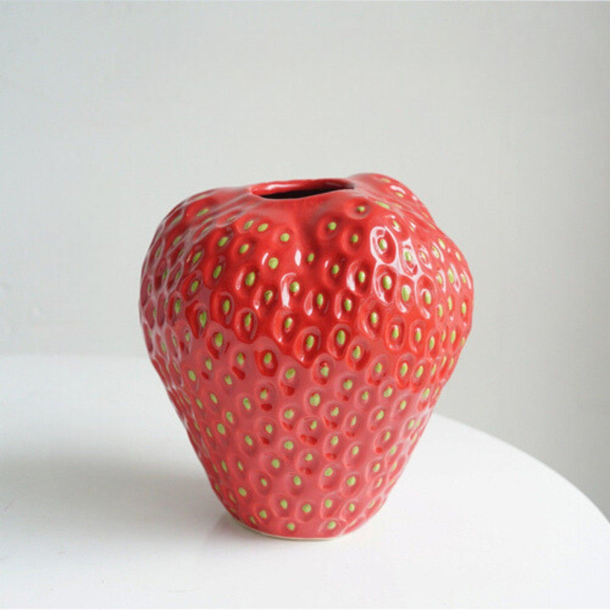 Whimsical Strawberry-Inspired Ceramic Vase for Your Space