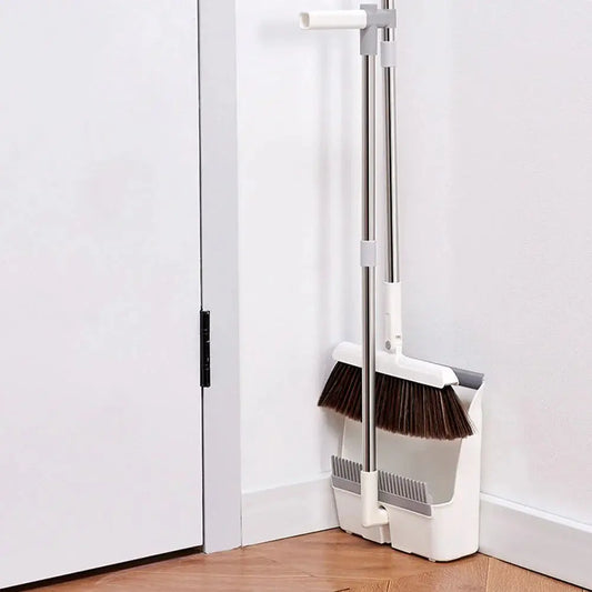 Effortless Upright Broom & Dustpan Set for Easy Cleaning