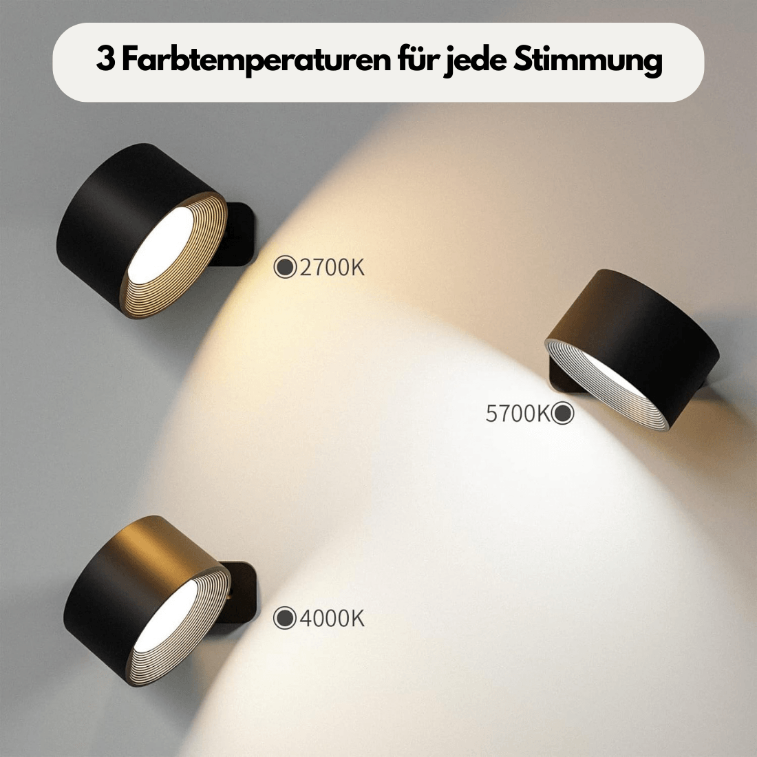 Rechargeable Wireless Wall Light – Versatile 360° LED Illumination