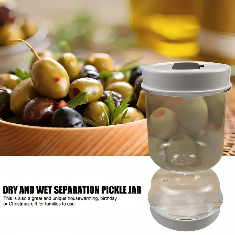 50% OFF | Cucumber Glass Jar with Dry-Wet Separation