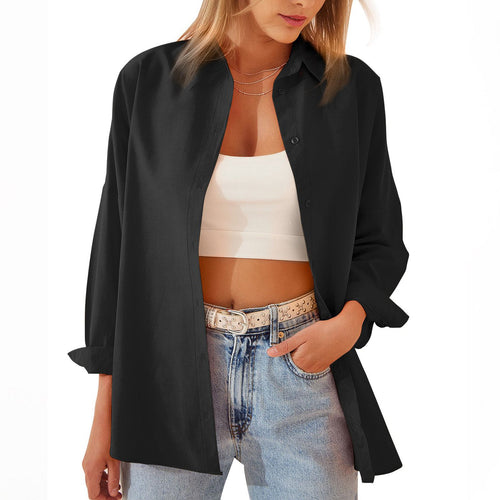 Vibrant Elegance - Chic Button-Down Blouse