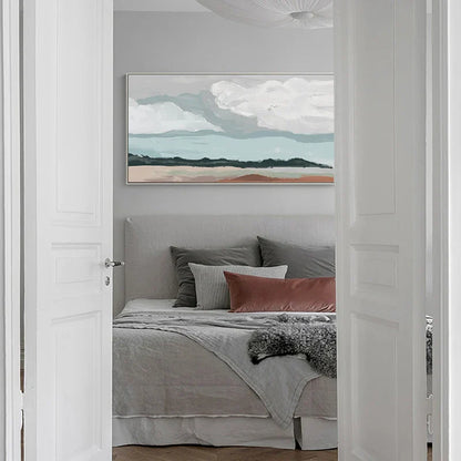 Abstract Landscape Canvas Print in Neutral Tones for Modern Living Room