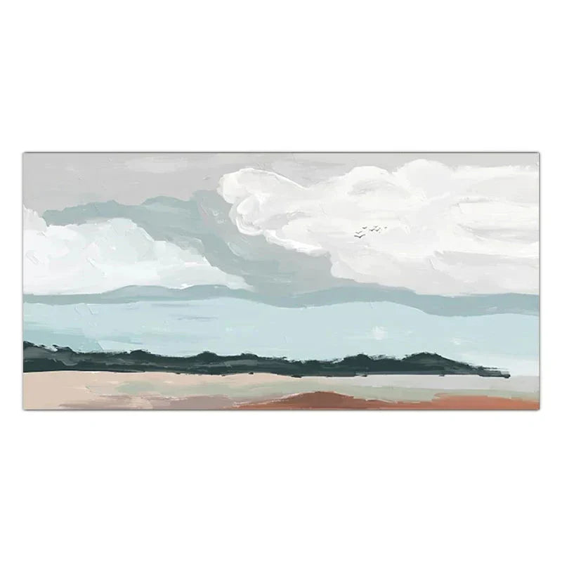 Abstract Landscape Canvas Print in Neutral Tones for Modern Living Room