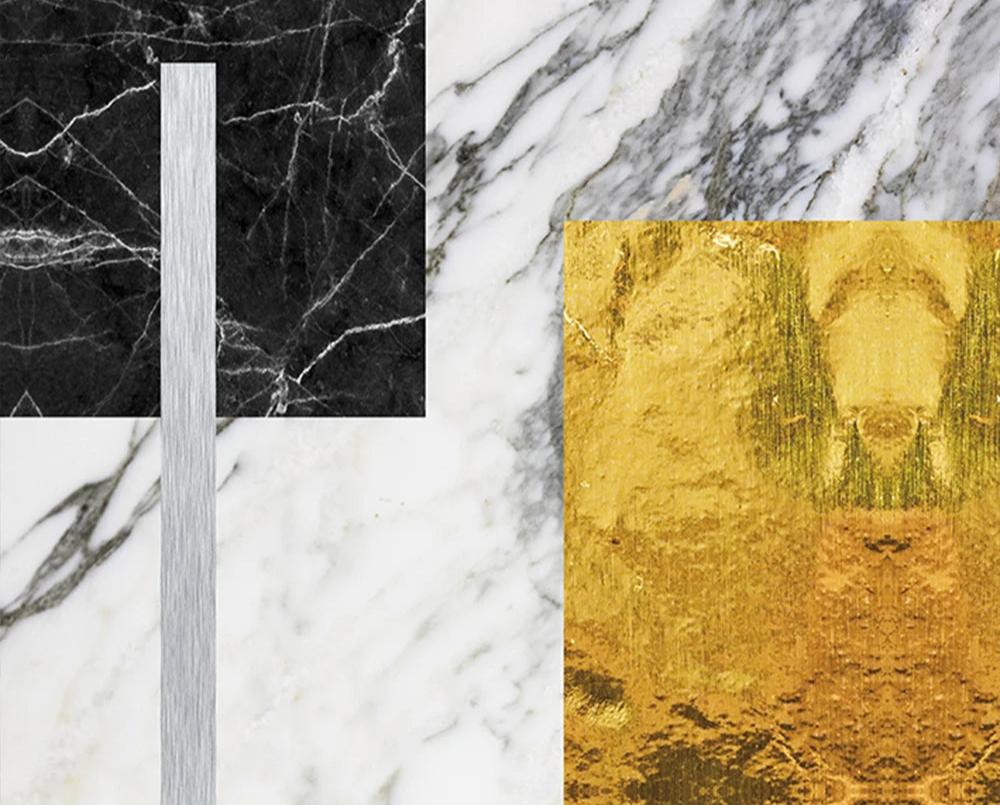 Abstract Geometric Canvas Prints in Black and Gold for Home or Office Decor