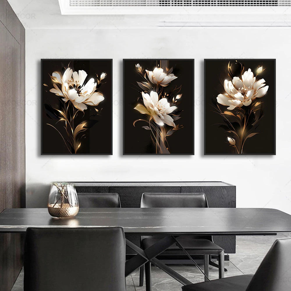 Tropical Leaves Wall Art Canvas Print – Modern Botanical Decor for Living Room and Office