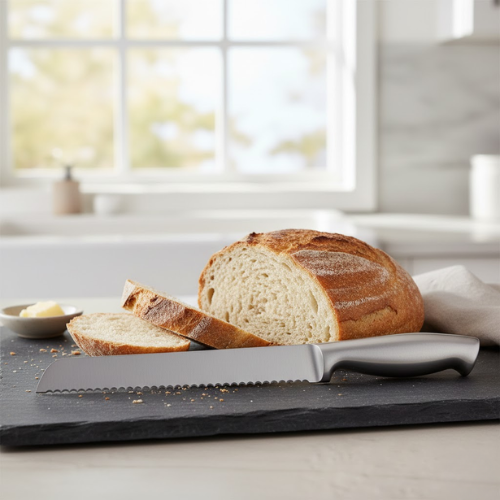 Bread Knife with Serrated Blade – Stainless Steel Construction