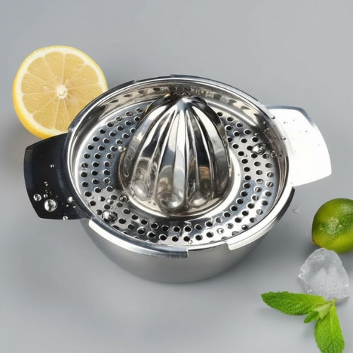 Citrus Juicer with Integrated Juice Bowl in Stainless Steel