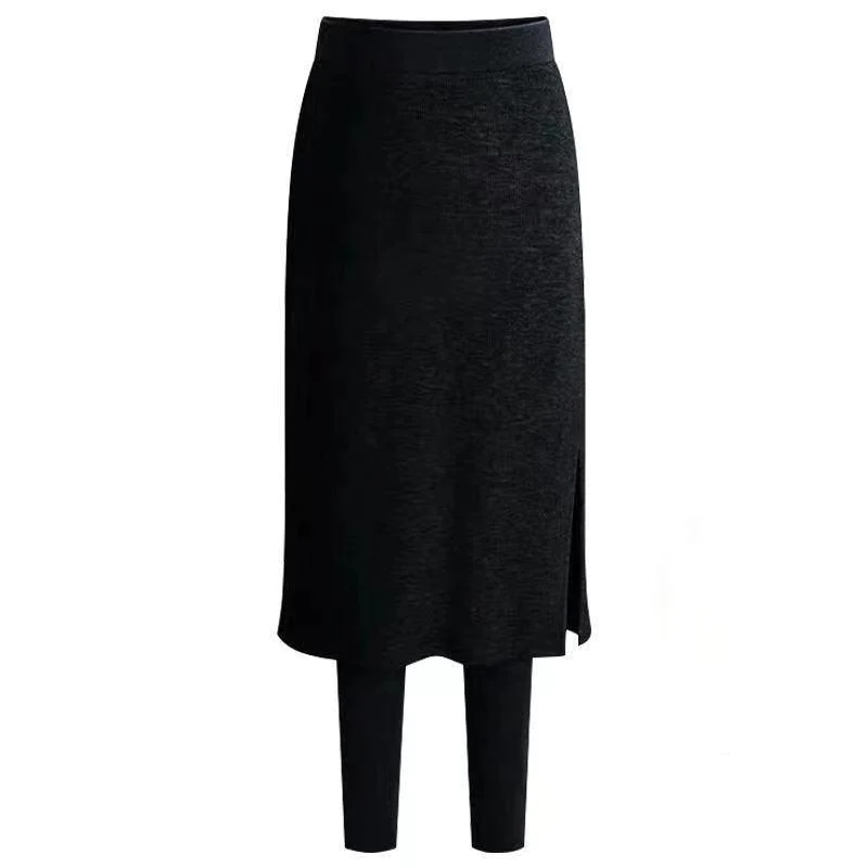 Chic Thermal Leggings with Attached Skirt