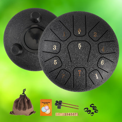 6-Inch Steel Tongue Drum with 11 Musical Notes