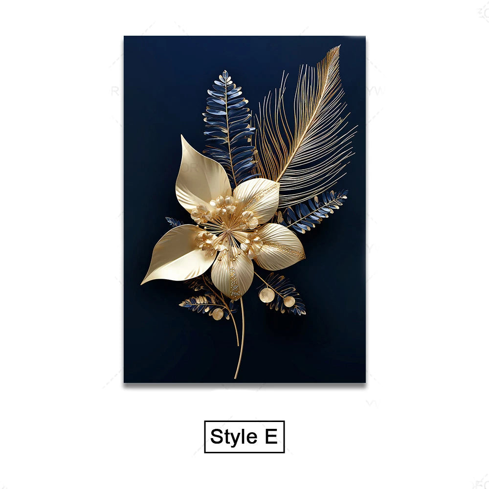 Tropical Leaves Wall Art Canvas Print – Modern Botanical Decor for Living Room and Office