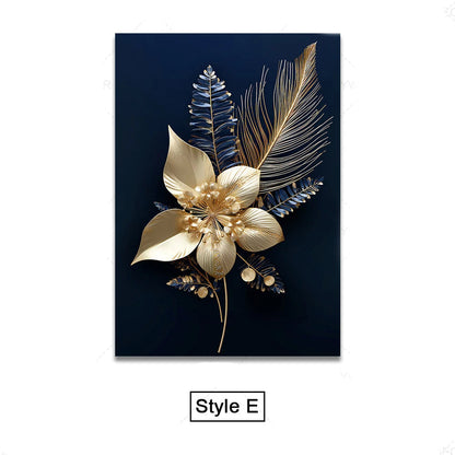 Tropical Leaves Wall Art Canvas Print – Modern Botanical Decor for Living Room and Office