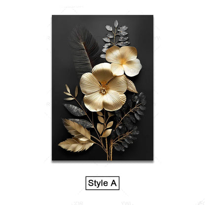 Tropical Leaves Wall Art Canvas Print – Modern Botanical Decor for Living Room and Office