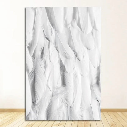 Chic Canvas Prints of Black, White, and Gold Feather Art for Home Decor