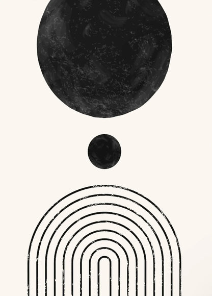 Minimalist Geometric Line Art Canvas Print - Black and White Decor for Living Room and Office