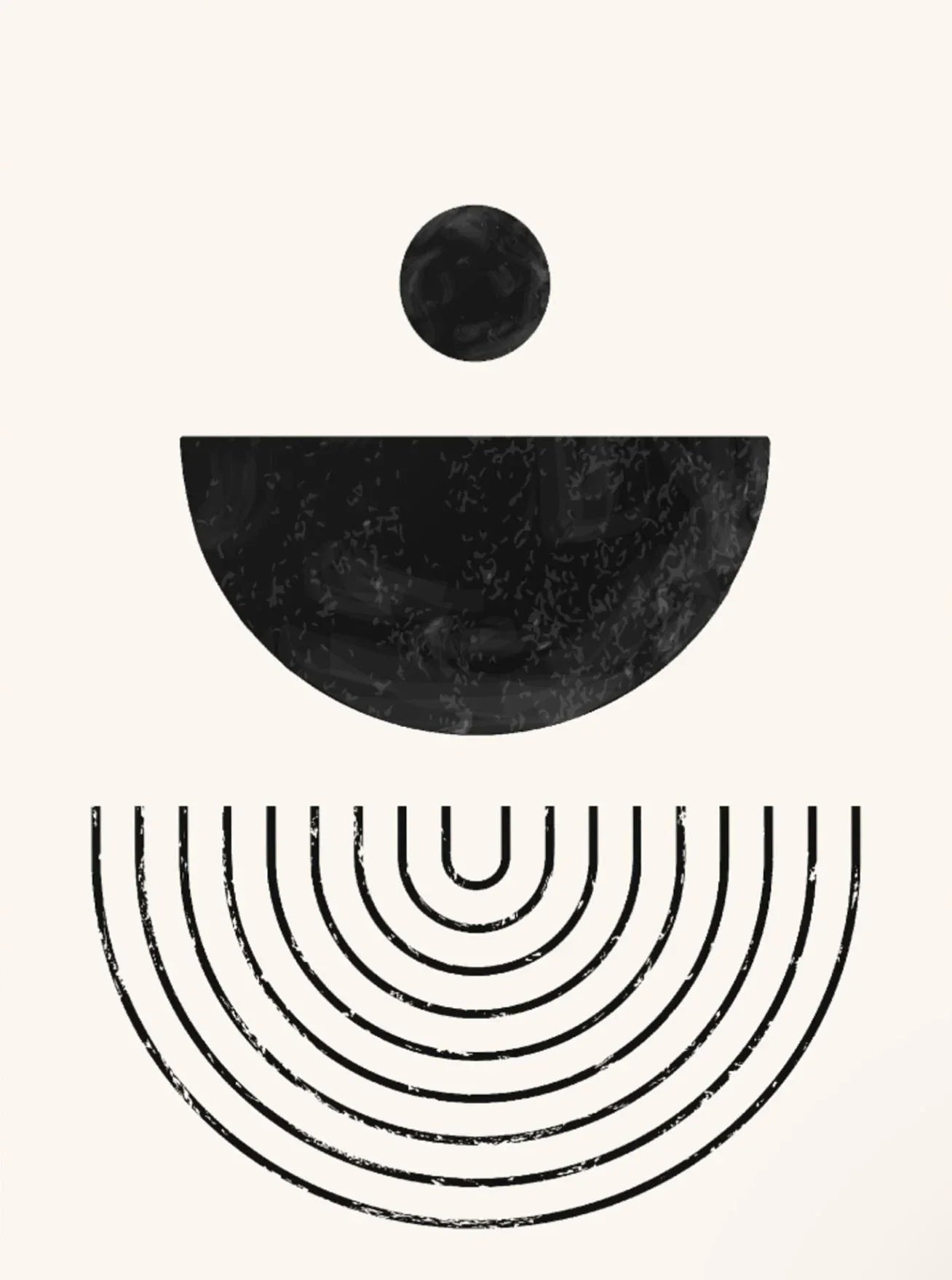 Minimalist Geometric Line Art Canvas Print - Black and White Decor for Living Room and Office