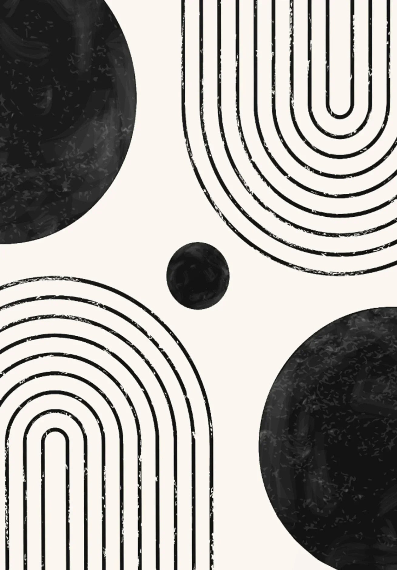 Minimalist Geometric Line Art Canvas Print - Black and White Decor for Living Room and Office